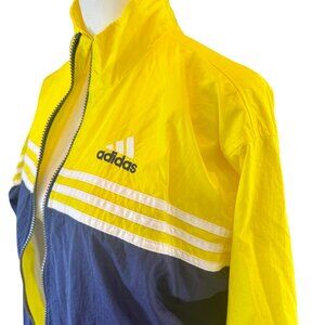 Vintage Adidas 3-Stripes Windbreaker Jacket – Yellow & Navy